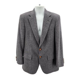 Classic Men's Gray Wool Blazer - Two-Button Sport Coat